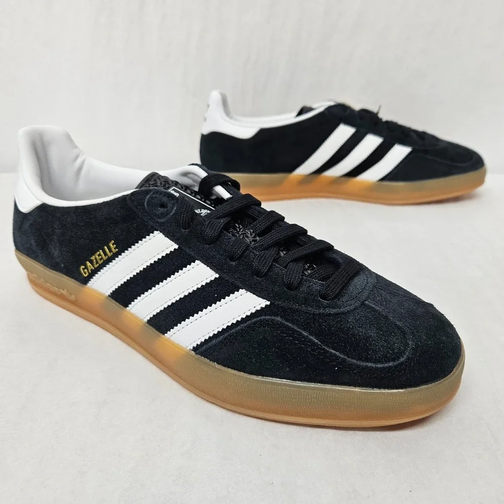 Adidas Gazelle Indoor Casual Sneakers JI2060 Core Black White‎ Gum Men Size 9
